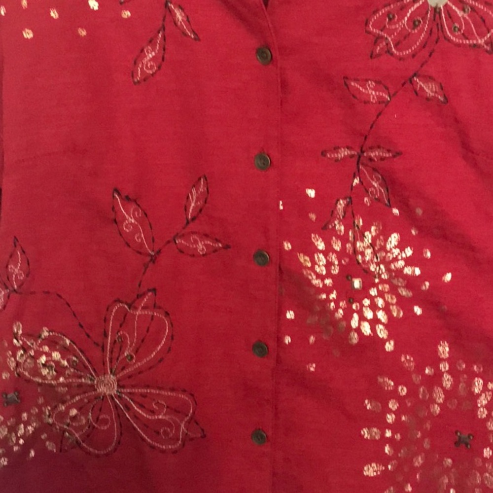 Beautiful Rust Color Jacket Style Blouse. Size 14 - image 5